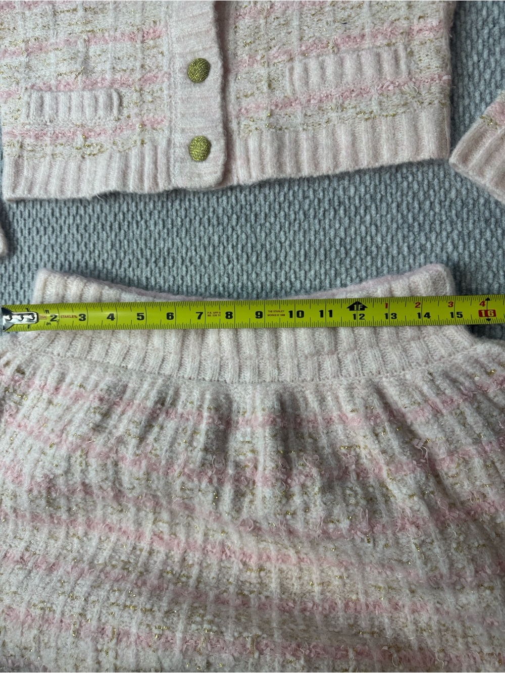 Moon River Tweed Sweater Skirt Set Pink Sz M - Picture 7 of 9